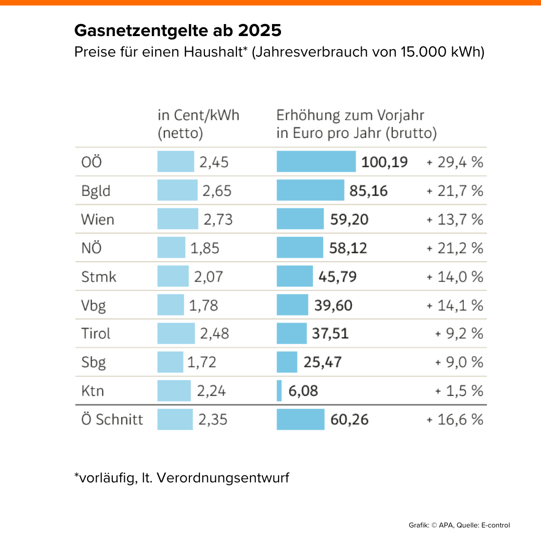 Netzkosten Gas Vergleich