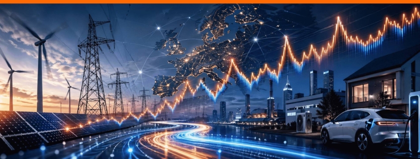 Stromnetz mit erneuerbaren Energien, E-Auto und steigenden Strompreisen – Darstellung zum Leistungstarif Österreich 2027